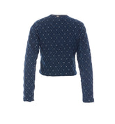 MATELASSÉ DENIM JACKET WITH RHINESTONES