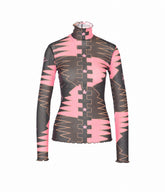 TOP IN TULLE CON STAMPA VALDIMONTONE