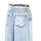 SCARF PRINT FLARE DENIM JEANS