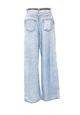 SCARF PRINT FLARE DENIM JEANS