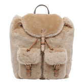 T MONOGRAM SHEARLING BACKPACK