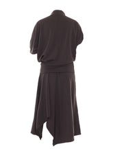 TWISTED DRESS IN WOOL VISCOSE INTERLOCK